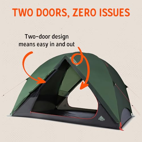 Image of Kelty Wireless Freestanding Camping Tent, 2 4 or 6 Person Size, Huge Interior and Peak Height, Intuitive + Easy to Pitch, Color Coded Setup