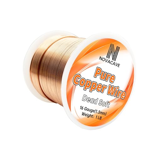 Novacave 99.9% Pure Copper Wire 16 Gauge 100Ft