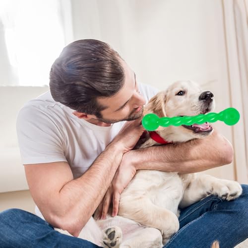 Orixo 2 Stück Hundespielzeug Für Zähne, Kauspielzeug Hund Unzerstörbar, Hundespielzeug Gummi, Gummi Spirale Kauknochen, Zahnungsstab Für Hunde, für Zähne Reinigen und Zahnfleisch Massieren (20/30cm)