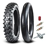 HOLATO Rear 90/100-14 3.00-14 Tire and Inner Tube for 110cc 125cc KLX125 KLX140 KX85 TTR125 YZ80 YZ85 CT90 RM80 DRZ125 TaoTao DB17 Apollo RFZX18 Coolster Dirt Pit Bike Off Road Motocross Heavy Duty