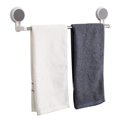 Image of GLACIAL Wall Mounted Single Rod Towel Holder Bar - Magic Sticker Napkin Rod Hanger for Bathroom & Kitchen, No-Drill Cloth Rack for Hand Towels, Dish Towels, and Cleaning Rags (Pack of 1)