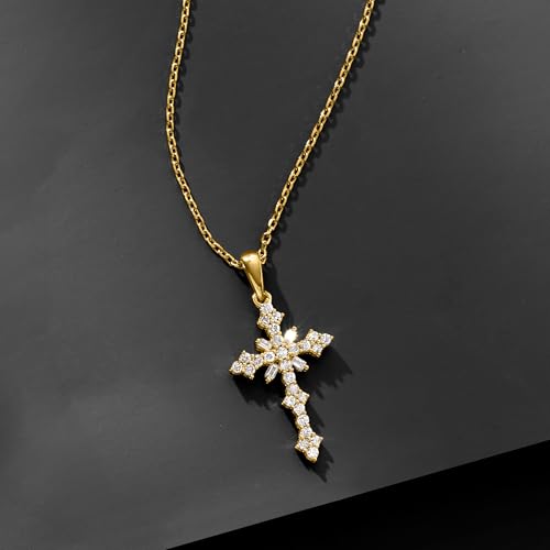 Ross-Simons 0.25 ct. t.w. Diamond Cross Pendant Necklace in 18kt Gold Over Sterling3