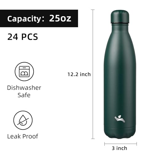 Image of Konokyo 24 Pack 25 oz Insulated Stainless Steel Water Bottle