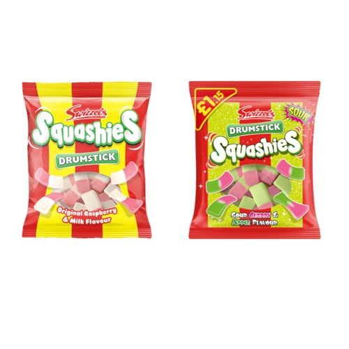 Squashie Drumstick Soft Candy Chews – 2-Pack BUNDLE | Vareity of flavours | Imported from UK – Pick Your Favorite Flavours (Squashie Drumstick Soft Candy Chews – Cherry & Apple + Original – 2 Pack – Imported from UK)
