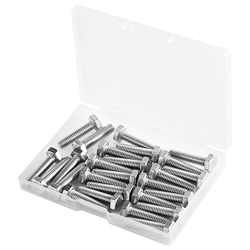Image of M4-0.7 x 70mm Heavy Duty Hexagon Bolts Hex Head Screws, 304 Stainless Steel, Metric Machine Fully Thread, Bright Finish, 25PCS