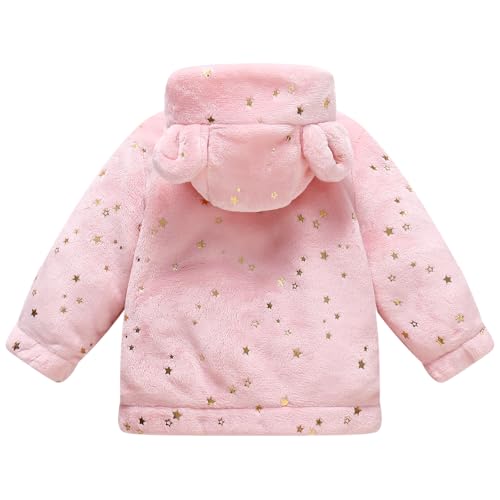 Image of Baby Girl Winter Fleece Coat Toddler Boy Jacket Infant With Hood Warm Outerwear