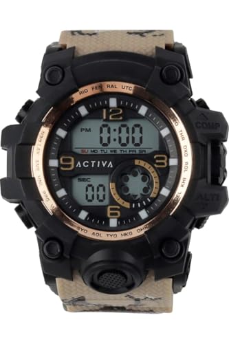 Image of Invicta Resin Digital Essentials Unisex Grey Dial Beige Band Watch Acw435-005
