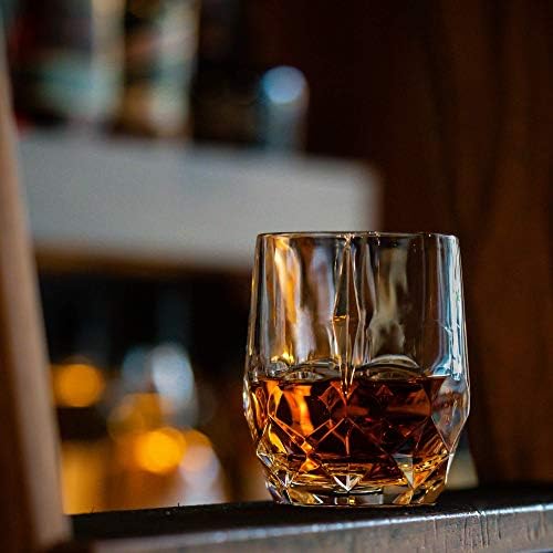 Worlds First Eco-Friendly Crystal Whiskey Glasses - European Crafted Set of 2 Iconic Glass Tumblers (346ml) for Scotch, Bourbon, Old Fashioned Cocktails & Drinks - Elegant Gold Foil Gift Box by ROCKS