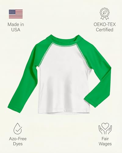 Image of City Threads Rash Guard for Boys SPF 50+ Made in USA, Long Sleeve Swim Shirt with Sun Protection, Toddler, and Youth Sizes