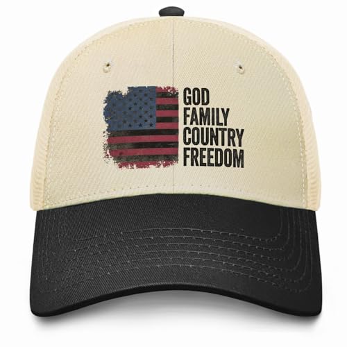 God Family Country Hat Trucker Hat for Men Baseball Hats