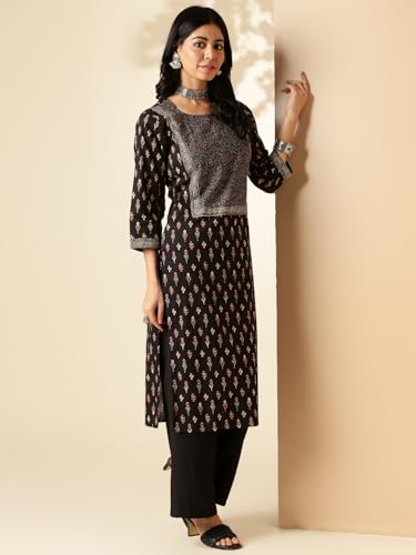 Image of Vbuyz Women's Floral Printed Straight Cotton Special wear Kurtas for Women | Cotton Kurtas for Women | A-Line Kurtas Kurtis | Designer Kurta | Kurtas for Women | Printed Kurtas