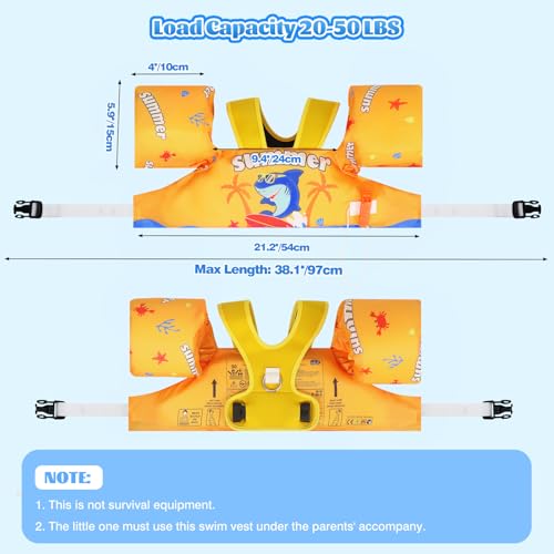 Image of MoKo Toddler Arm Floaties 20-50lbs, Swim Vest Water Wings for Kids Pool