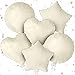 KatchOn, White Sand Balloons Set - 18 Inch, Pack of 6 | Heart Star Round Cream Balloons | Heart Balloons, Star Balloons | Ivory Balloons, Bride Balloons | Matte Balloons for Bridal Shower Decorations