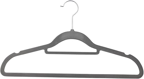 Miniatura 3 de Lary - 20 perchas antideslizantes de terciopelo para ropa, armario para el hogar, organizador de almacenamiento en el hogar, percha flocada de 14.6