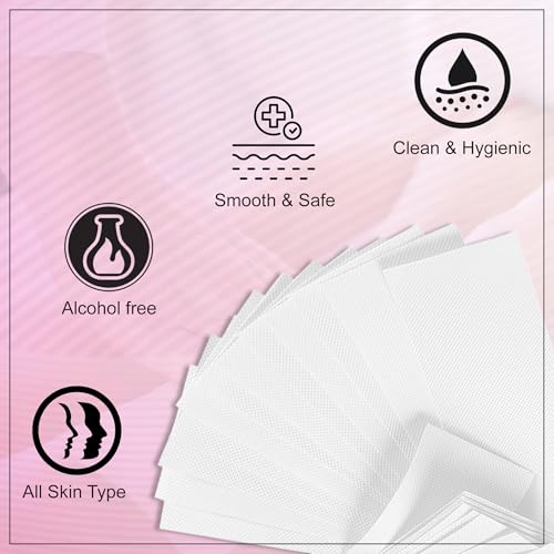 Image of GLUN 140 Piece Hair Removal Wax Strips, Nonwoven White Strips for Smooth Hair-Free Skin, Gentle & Effective Body and Facial Hair Removal for Women & Men