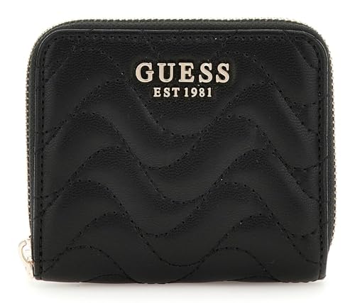 Portefeuille en similicuir grainé GUESS Melisandra noir finitions or