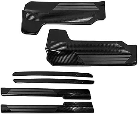 【First choice】「ソリオに適用 (For Solio) 4代目 MA27S/MA37S型 2021年~ 」インナー+アウター ドア 敷居カバー シルスカッフプレート サイドステップ ガーニッシュ社外品 (カーボン柄)