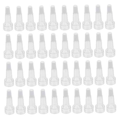 ABOOFAN 100Pcs Vial Bottles with Horn Shape Cap Plastic Liquid Containers for Essence Travel Experiments and Storage Sealing Portable Easy to Carry