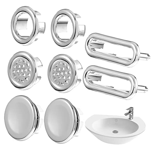 VILLFUL 8 Pcs Overflow Hole Decoration Wash Basin Sink Overflow Drain