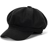 Women Merino Wool Beret Newsboy-Cap - Classic Solid Color Newsboy Cabbie Caps Autumn Spring Winter Visor...