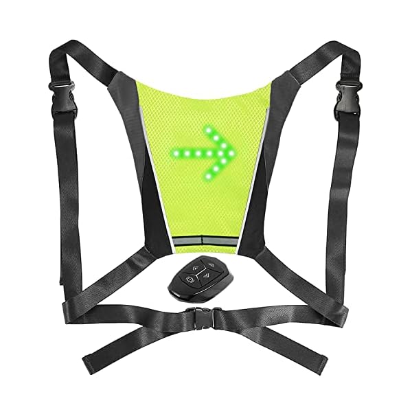 SWAREY Gilet de Cyclisme Réfléchissant Clignotant pour Vélo Lumiere Velo Haute Visibilité Sécurité Nuit Course Vélo Accrocheurs 41yNqu SQSL. SS600