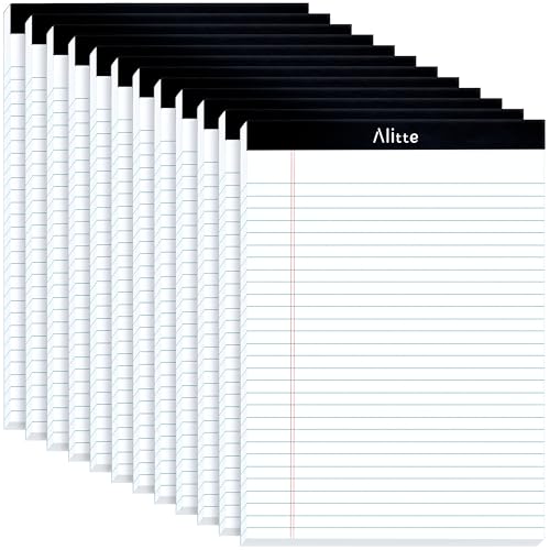 Alitte Legal Notepads 8.5 x 11, Pack of 12 - Perforated Wide Ruled Writing Pad - Premium Thick...