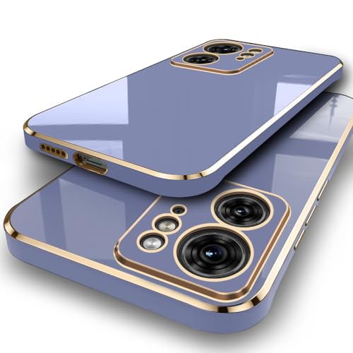 Image of TheGiftKart Luxurious Golden-Plated Back Cover Case for Motorola Moto Edge 40 5G | Raised Lips for Camera & Screen Protection | Shockproof Design | Stylish Back Cover for Moto Edge 40 (TPU, Grey Blue)