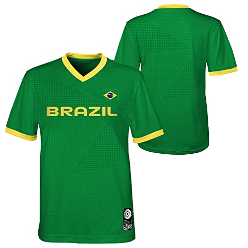 Official 2023 Women's Football World Cup Kids Team Shirt, Brazil, Green, 7 Years - Image 2