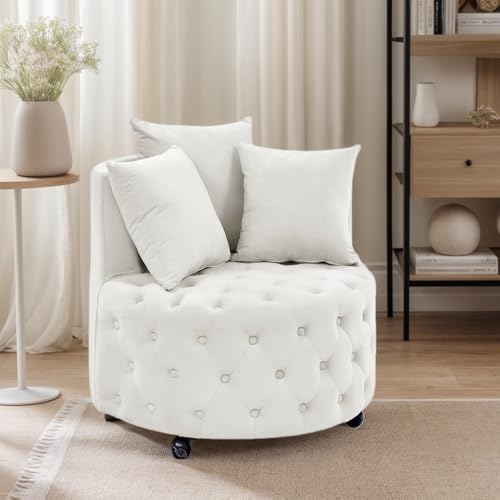 Sillón Plegable Beige con Foam y Ruedas miniatura 1