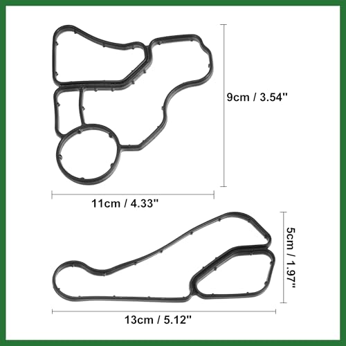 Image of Motoforti Power Steering Pump Oil Filter Housing Cooler Seal Gasket Fit for BMW X1 X3 X5 - Pack of 2 Black Long-lasting