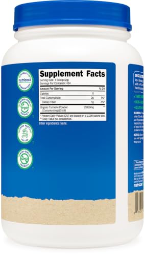 Image of Nutricost Organic Turmeric Root Powder 2 LB, Certified USDA Organic