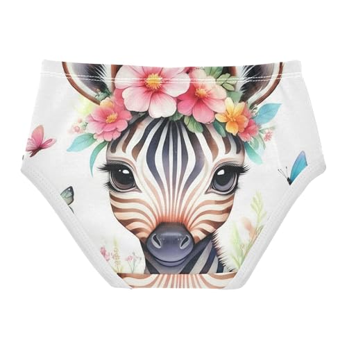Cute Zebra Flower Crown Girls Underwear Toddler 2t Cotton Girl Panties Cute Bright Briefs Girls Undies2