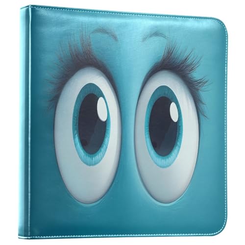 Álbum de Fotos Scrapbook Autoadhesivo DIY con Ojos de Dibujo Azul, 3 Anillas, 40 Páginas, 8x10 para Recuerdos miniatura 1