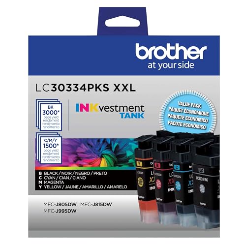 Brother LC3033 lot de 4 cartouches d'encre haute capacité pour imprimante jet d'encre