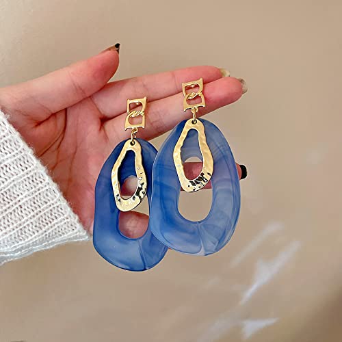 Boucles d'oreilles ethniques en acrylique et aiguille argent 925