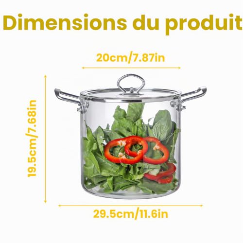Marmite résistant à la chaleur 5.5L pour pâtes et soupe