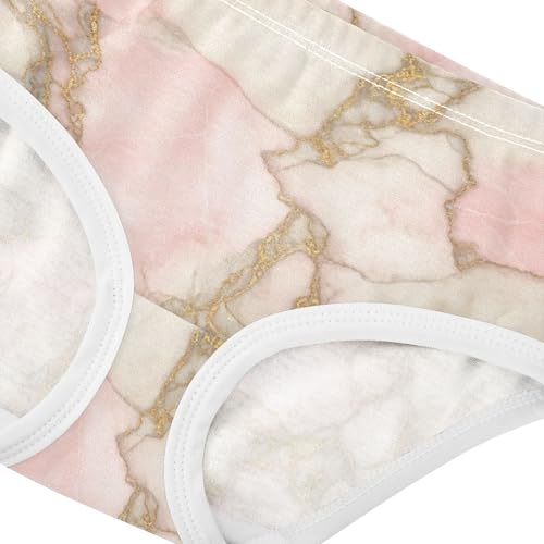 Girls Underwear Toddler 2t Cotton Panties Little Girl Colorful Briefs Undies Kids Pink White Marble Golden Veins4