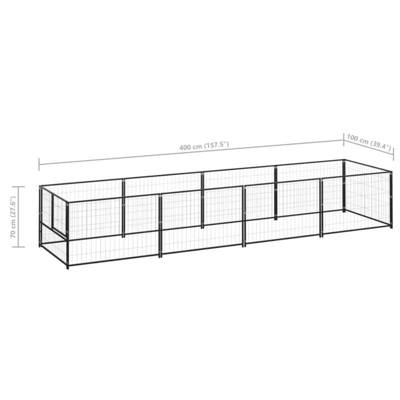 Eleganz Hundezwinger aus Stahl 4 m² - Robuster und sicherer Auslauf für Hunde im Garten - Ideal für mittelgroße Hunde - Wetterfest und langlebig