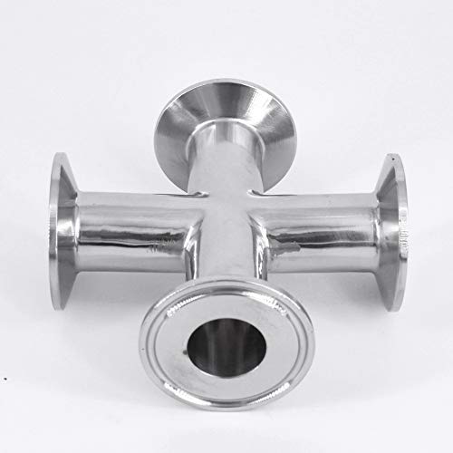 3/4" 19mm Pipe OD x 1.5" Tri Clamp Cross 4 Ways Splitter SUS 304 Stainless Fitting Homebrew Beer Wine