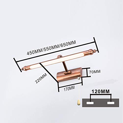 Lampe de miroir design étanche IP44 chromée à 3 modes de couleurs