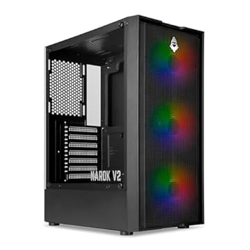Gabinete Gamer Mancer Narok V2 | Rainbow | Mid-Tower | Lateral de Vidro | Com 3 Fans | Preto | MCR-NRK-V2