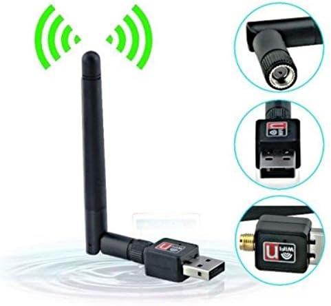 Generix USB WiFi Dongle Adapter with Antenna (Black)