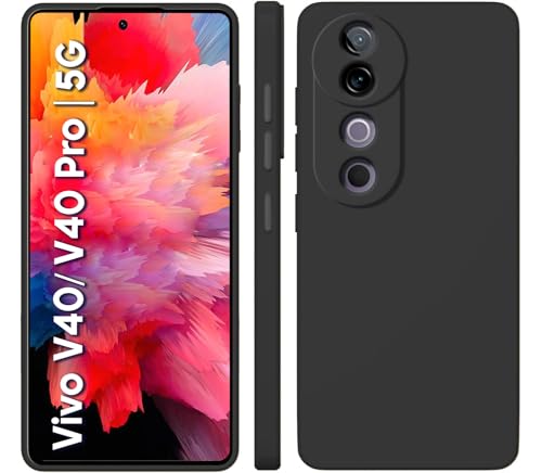 Image of TRUEUPGRADE Liquid Silicone Designed Back Case Cover for Vivo V40 / V40 Pro / T3 Ultra 5G | Microfiber Inside, Full Protection | Bumper Back Cover Case for Vivo V40 / V40 Pro / T3 Ultra 5G - Black