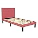 Poundex PU Upholstered Platform Bed, Twin, Pink