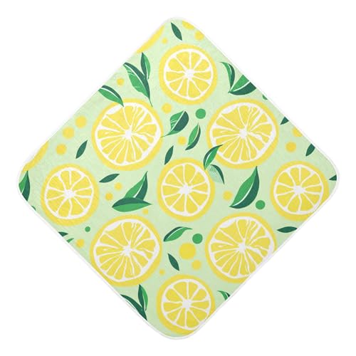 Kigai Baby Hooded Towel Absorbent Baby Bath Shower Towel with Hood for Newborn Boys Girls Babies Infant Toddler (Lemons 35 x 35 in)