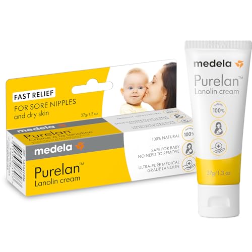 Medela Purelan Crema alla Lanolina per Capezzoli, Sollievo Rapido per Capezzoli Dolenti e Pelle Secca, a Base di Ingredienti Naturali, Ipoallergenica e Dermatologicamente Testata, Senza Profumo, 37 g