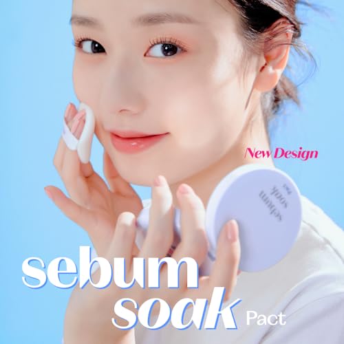 Image of Etude Sebum Soak Pact | Facial Oil Control and Soft Skin with This Mineral Powder that Absorbs Sebum for a Matte Face | Korean Makeup, KBeauty, Perfect for Gift