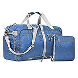 FATMUG Foldable Duffel Luggage Bag for Travel, Packing and Storage - Men and Women - 45 L, Navy Blue