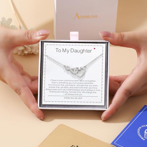 Daughter Gifts from Dad - Sterling Silver Heart Infinity Necklace for Daughter Christmas Gifts Daughters Necklace4