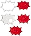 Tovolo Comic Burst, Templates Reverse, Dishwasher Safe, Set of 6 Cookie Stamps with Cutter, Red